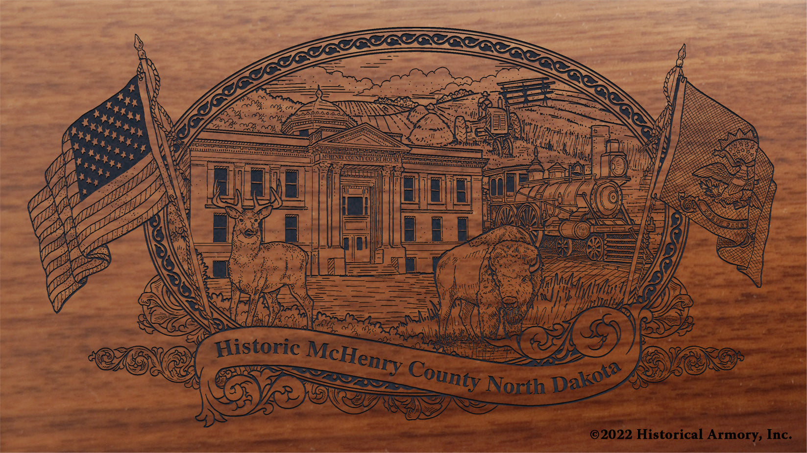 McHenry County North Dakota Engraved Rifle Historical Armory