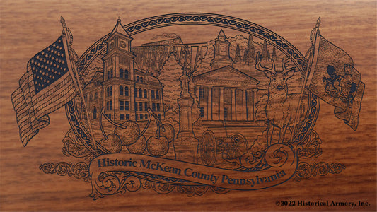 McKean County Pennsylvania Engraved Rifle Buttstock