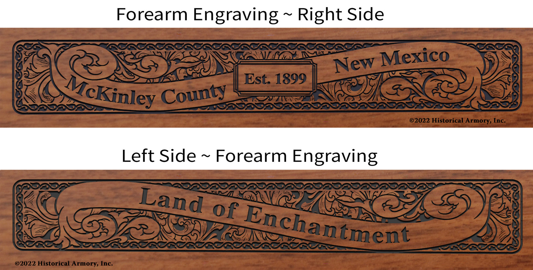 McKinley County New Mexico Engraved Rifle Forearm