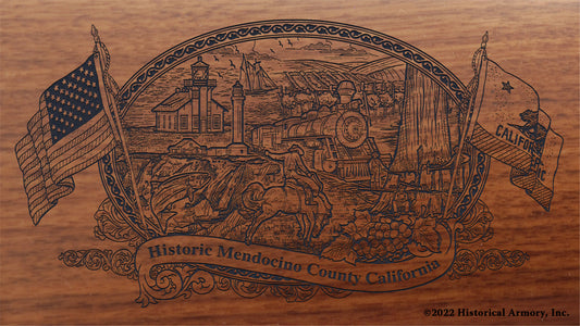 Mendocino County California Engraved Rifle Buttstock