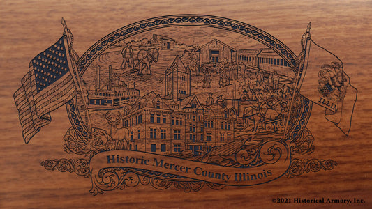 Mercer County Illinois Engraved Rifle Buttstock