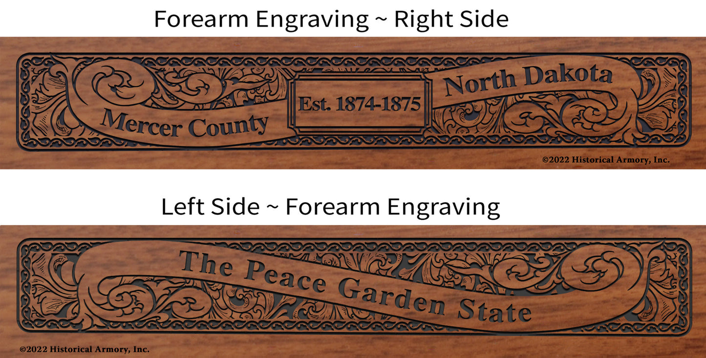 Mercer County North Dakota Engraved Rifle Forearm