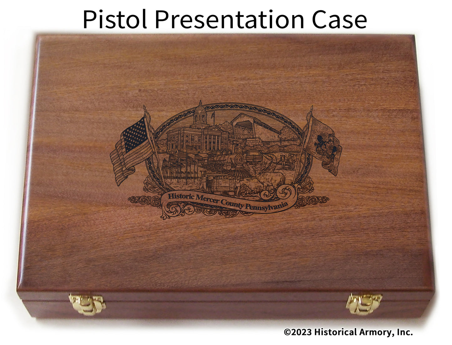 Mercer County Pennsylvania Engraved .45 Auto Ruger 1911 Presentation Case