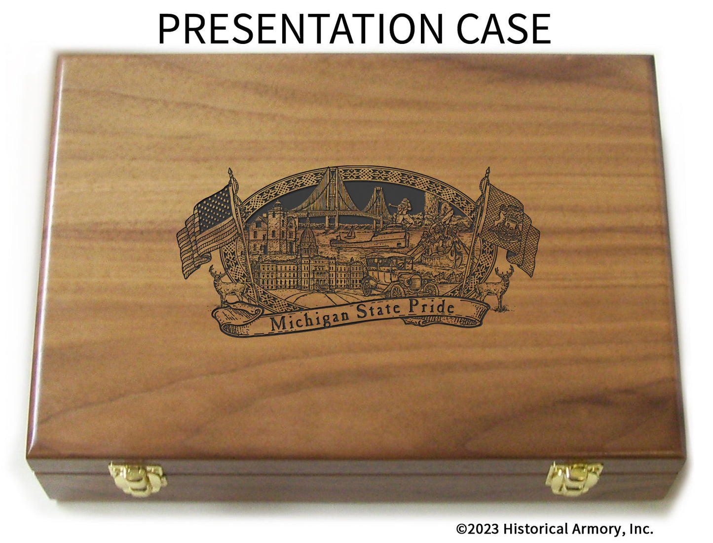 Michigan State Pride Limited Edition Engraved 1911 Presentation Case