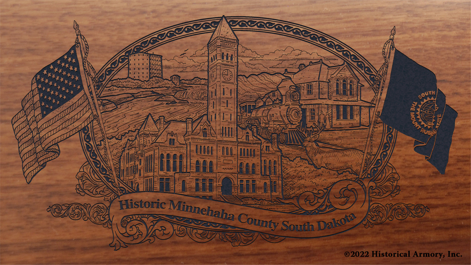 Minnehaha County South Dakota Engraved Rifle Historical Armory