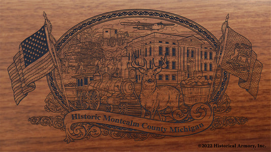 Montcalm County Michigan Engraved Rifle Buttstock