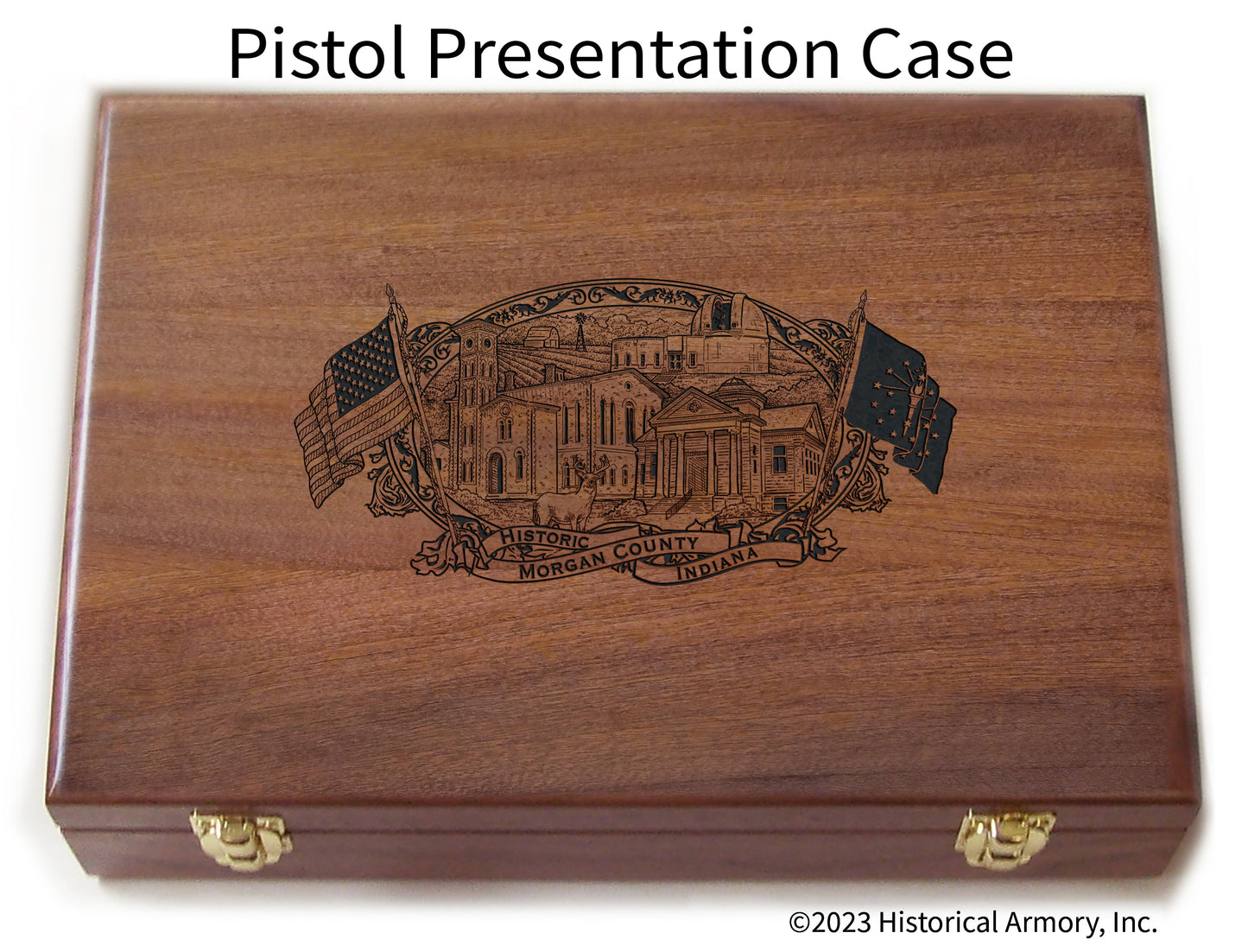 Morgan County Indiana Engraved .45 Auto Ruger 1911 Presentation Case
