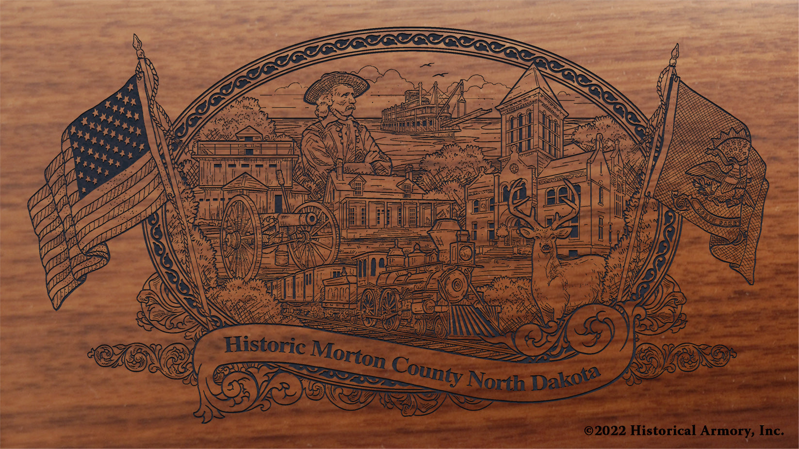 ★送料込！ ペダルカー USA戦闘機 アンティーク風 希少品 ビンテージ 金属製 Morton County North Dakota Engraved Rifle – Historical Armory