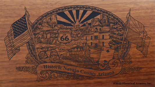 Navajo County Arizona Engraved Rifle Buttstock