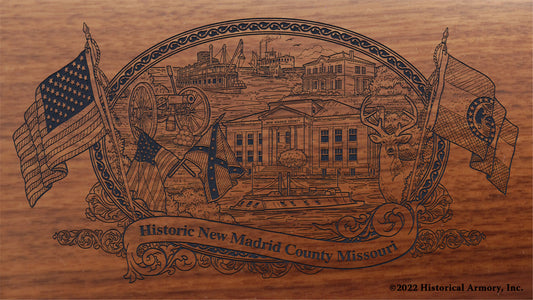 New Madrid County Missouri Engraved Rifle Buttstock