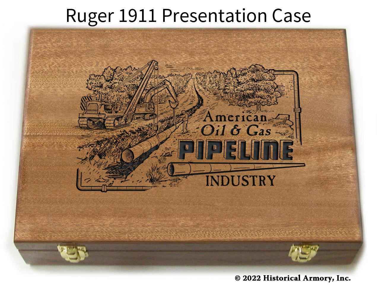 American Oil & Gas Engraved Ruger .45 Auto 1911 Presentation Case