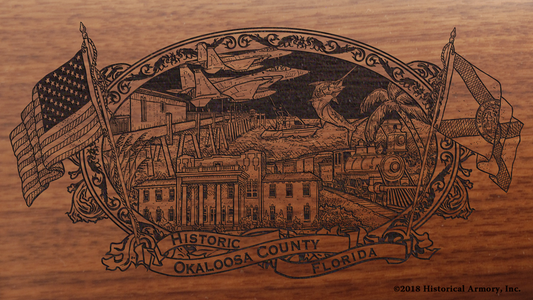 Okaloosa County Florida Engraved Rifle