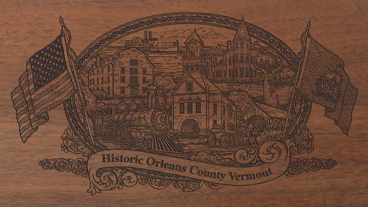 orleans county vermont engraved rifle buttstock