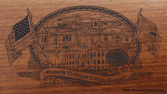 Osborne County Kansas Engraved Rifle Buttstock
