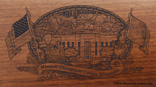 Outagamie County Wisconsin Engraved Rifle Buttstock