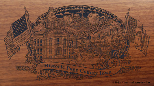 Page County Iowa Engraved Rifle Buttstock
