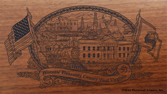 Pleasants County West Virginia Engraved Rifle Buttstock