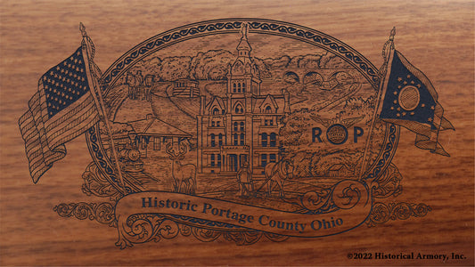 Portage County Ohio Engraved Rifle Buttstock