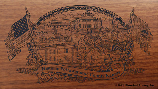 Pottawatomie County Kansas Engraved Rifle Buttstock