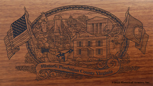 Powhatan County Virginia Engraved Rifle Buttstock