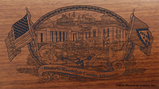 Randolph County Arkansas Engraved Rifle Buttstock