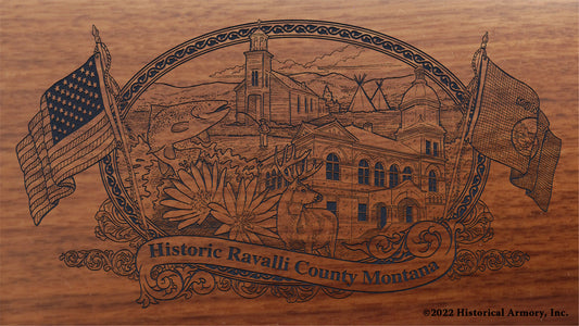 Ravalli County Montana Engraved Rifle Buttstock