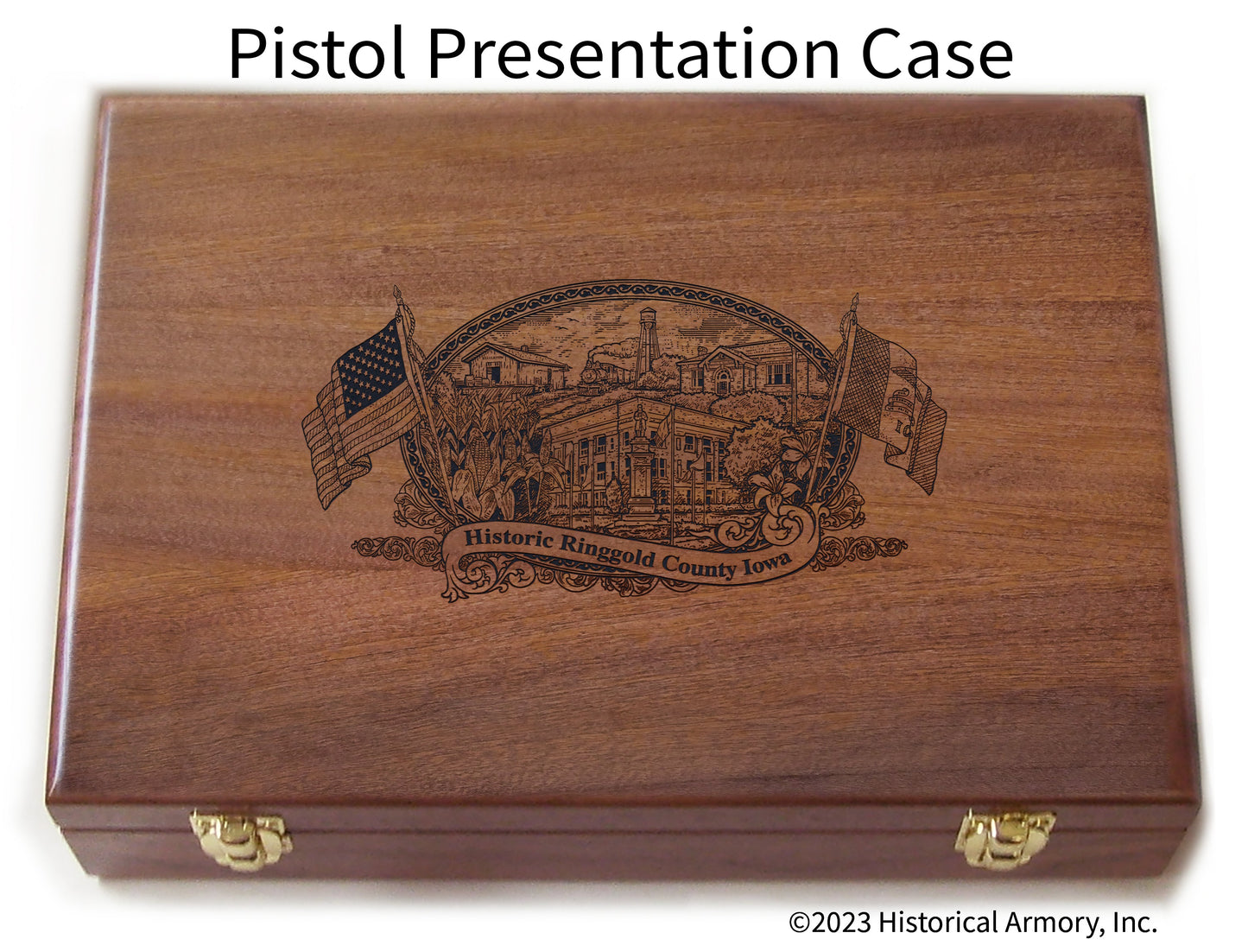 Ringgold County Iowa Engraved .45 Auto Ruger 1911 Presentation Case