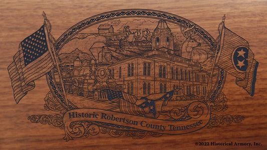 Robertson County Tennessee Engraved Rifle Buttstock