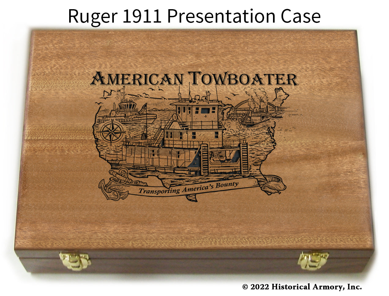 American Towboater Engraved Presentation Case Ruger .45 Auto 1911