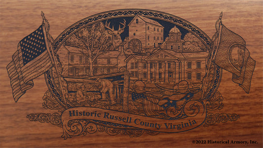 Russell County Virginia Engraved Rifle Buttstock