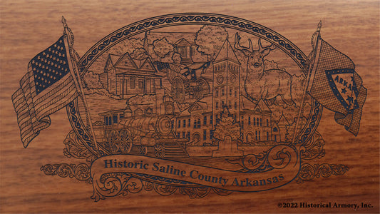Saline County Arkansas Engraved Rifle Buttstock