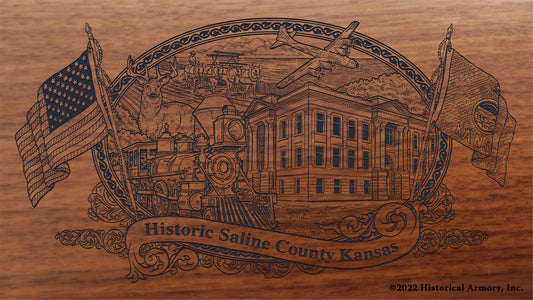 Saline County Kansas Engraved Rifle Buttstock