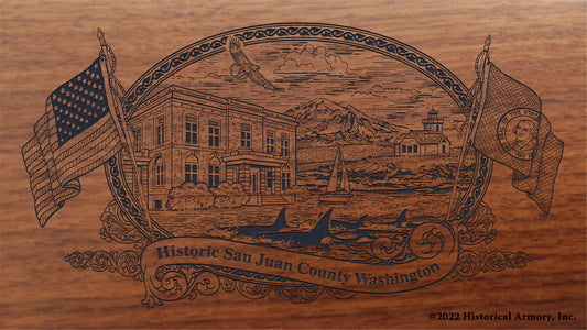 San Juan County Washington Engraved Rifle Buttstock