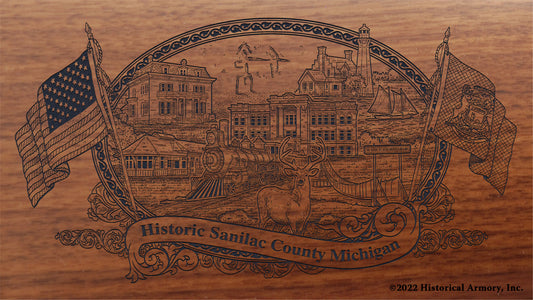 Sanilac County Michigan Engraved Rifle Buttstock