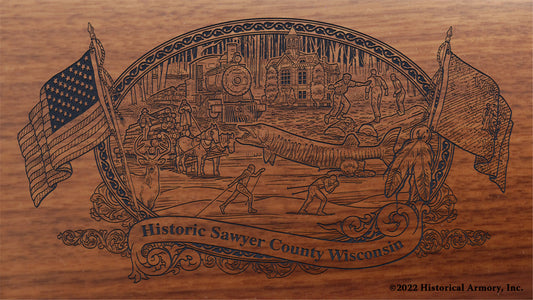 Sawyer County Wisconsin Engraved Rifle Buttstock