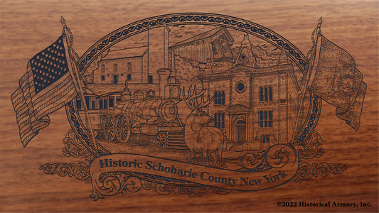 Schoharie County New York Engraved Rifle Buttstock