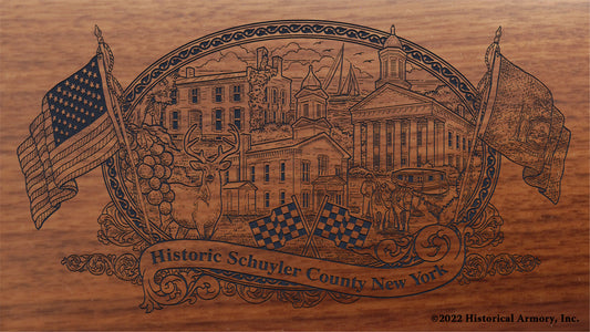 Schuyler County New York Engraved Rifle Buttstock