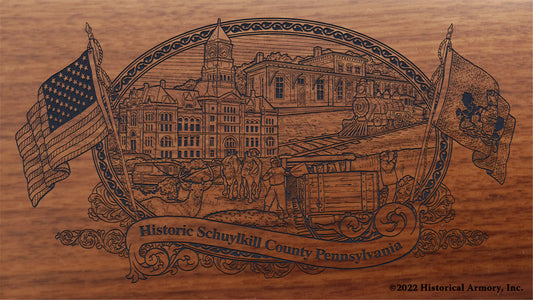 Schuylkill County Pennsylvania Engraved Rifle Buttstock