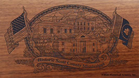 Scott County Mississippi Engraved Rifle Buttstock