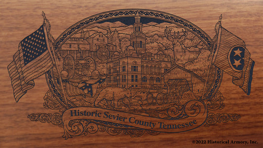 Sevier County Tennessee Engraved Rifle Buttstock
