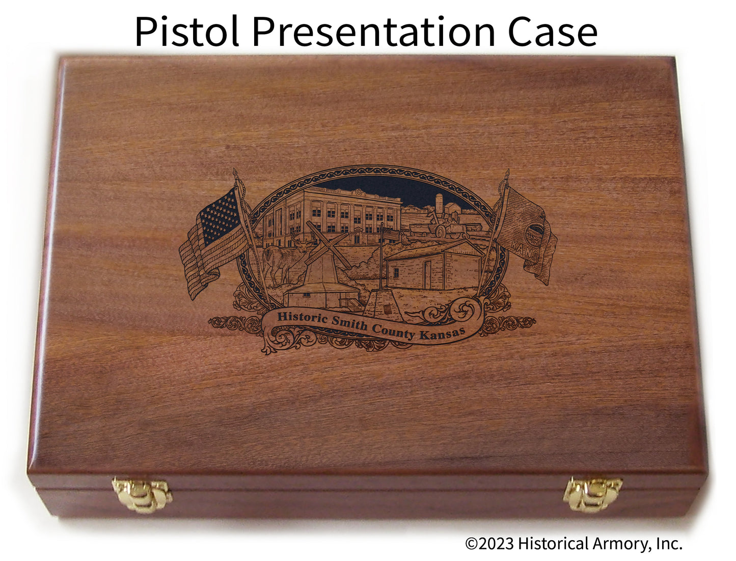 Smith County Kansas Engraved .45 Auto Ruger 1911 Presentation Case