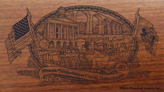 Susquehanna County Pennsylvania Engraved Rifle Buttstock