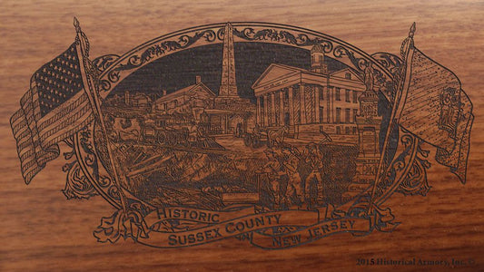 sussex county new jersey engraved rifle buttstock