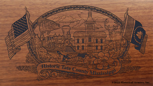 Tate County Mississippi Engraved Rifle Buttstock