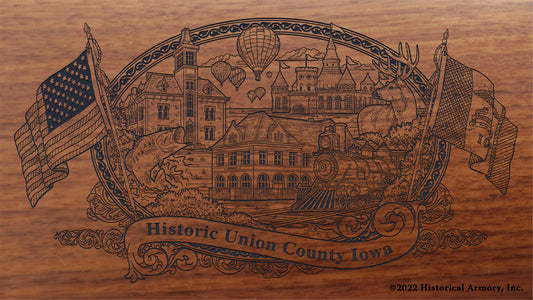 Union County Iowa Engraved Rifle Buttstock