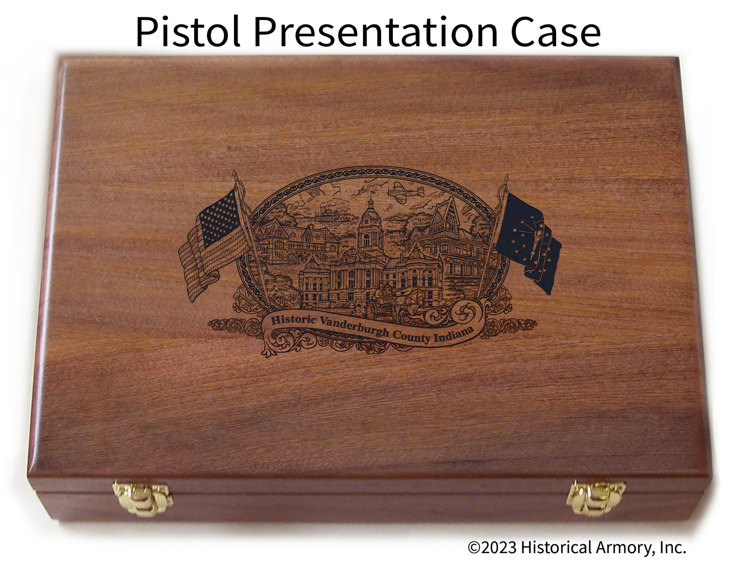Vanderburgh County Indiana Engraved .45 Auto Ruger 1911 Presentation Case