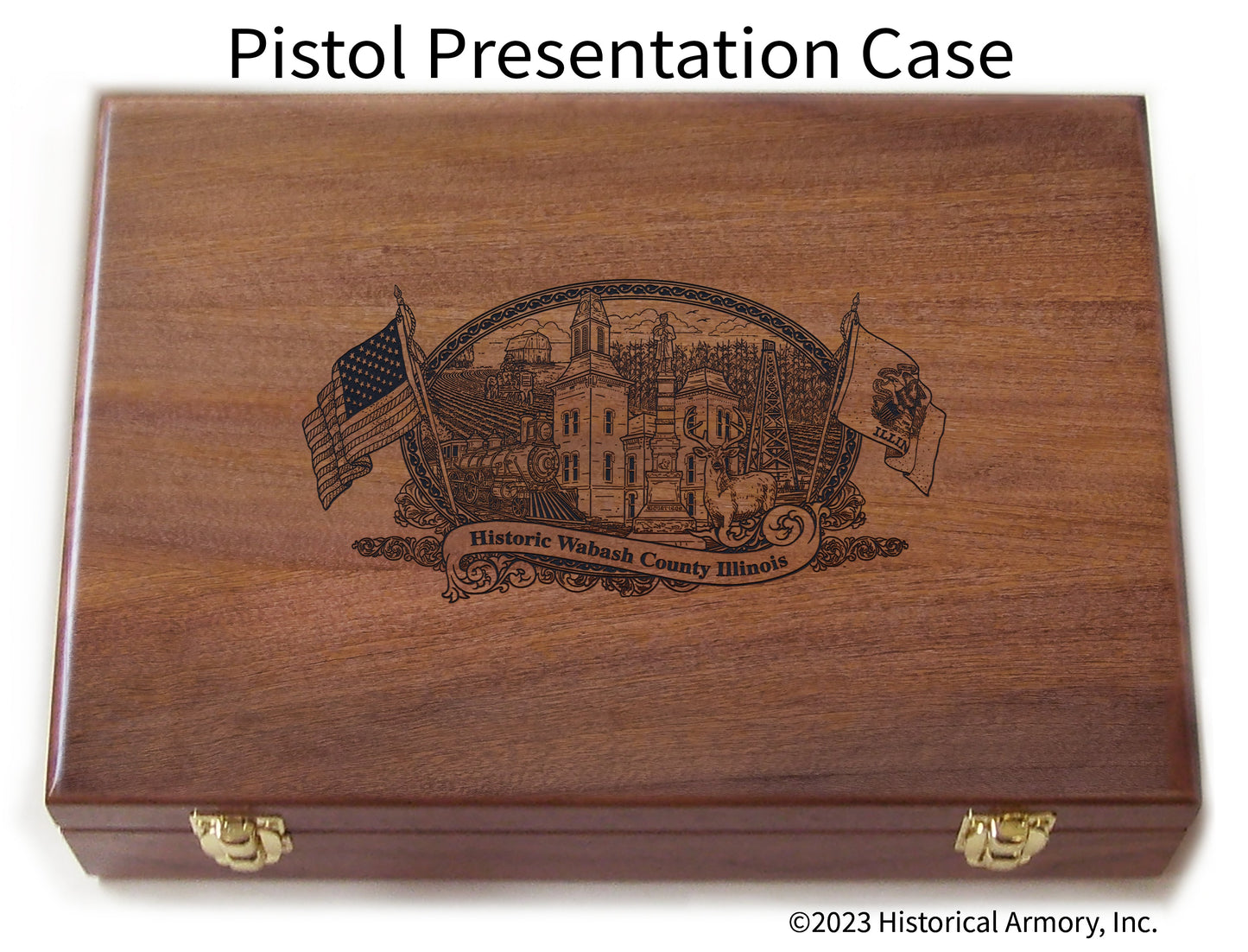 Wabash County Illinois Engraved .45 Auto Ruger 1911 Presentation Case