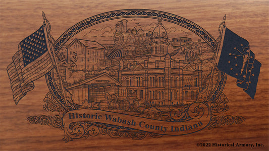 Wabash County Indiana Engraved Rifle Buttstock