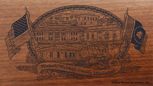 Walthall County Mississippi Engraved Rifle Buttstock