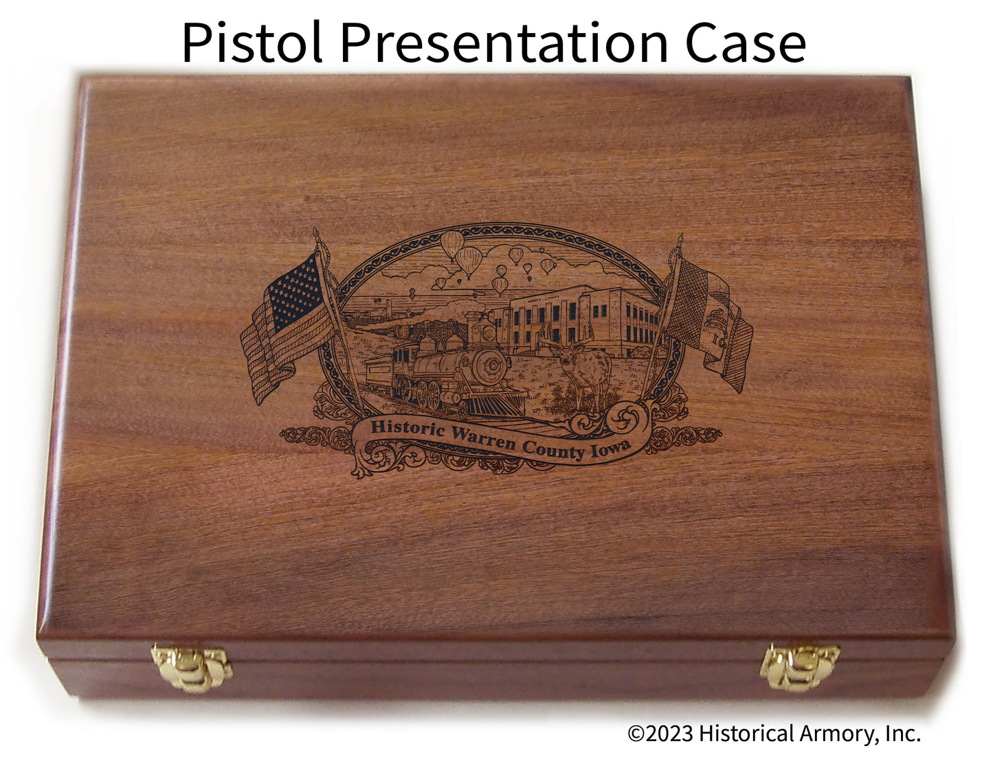 Warren County Iowa Engraved .45 Auto Ruger 1911 Presentation Case